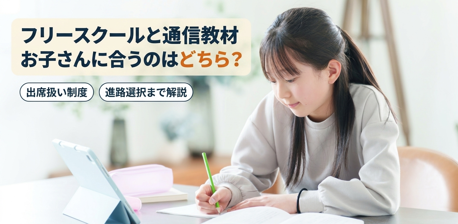 フリースクールと通信教材 お子さんに合うのはどちら?